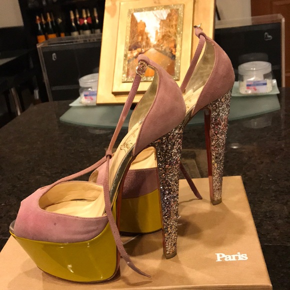 Christian Louboutin Shoes - Louboutin—Platform Glitter Heels (amazing)!